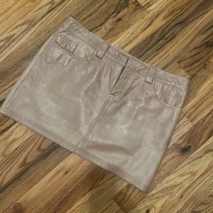 alice + olivia tan / camel leather skirt size 6